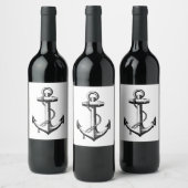 illustratie van de Nautical Anchor Wijn Etiket (Flessen)