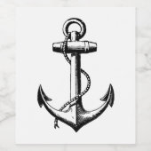illustratie van de Nautical Anchor Wijn Etiket (Enkel label)