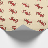 Illustratie van de Nautical Crab Red Cream Cadeaupapier (Hoek)