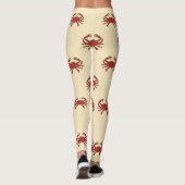 Illustratie van de Nautical Crab Red Cream Leggings (Achterkant)