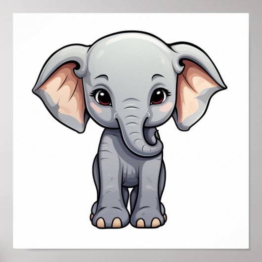 illustratie van de olifant van cartoon poster (Voorkant)