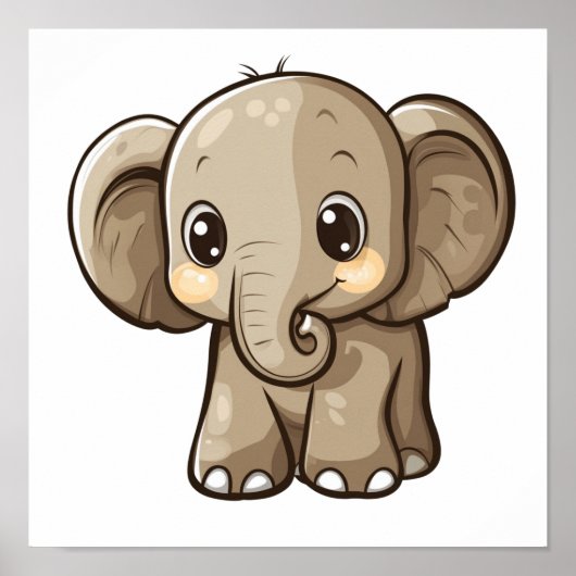 illustratie van de olifant van cartoon poster (Voorkant)