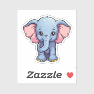 illustratie van de olifant van cartoon sticker