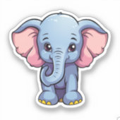 illustratie van de olifant van cartoon sticker (Voorkant)