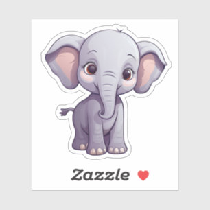 illustratie van de olifant van cartoon sticker