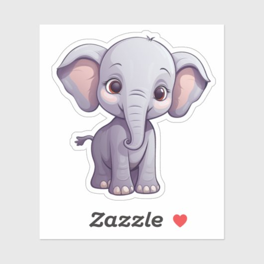 illustratie van de olifant van cartoon sticker (Vel)