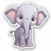 illustratie van de olifant van cartoon sticker (Voorkant)