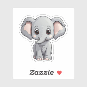 illustratie van de olifant van cartoon sticker