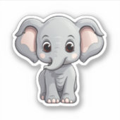 illustratie van de olifant van cartoon sticker (Voorkant)