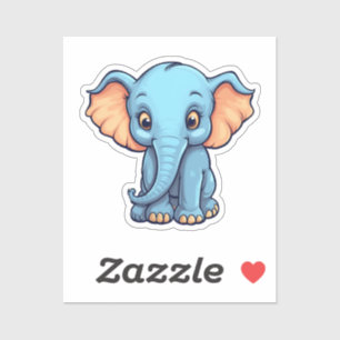illustratie van de olifant van cartoon sticker