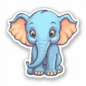 illustratie van de olifant van cartoon sticker (Voorkant)