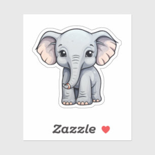 illustratie van de olifant van cartoon sticker