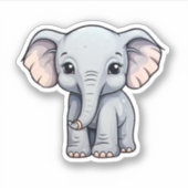 illustratie van de olifant van cartoon sticker (Voorkant)