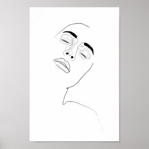Illustratie van de One Line Women-Mode Poster
