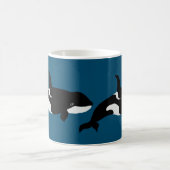Illustratie van de Orca-walvis Cetacea Ocean Blue Koffiemok (Center)