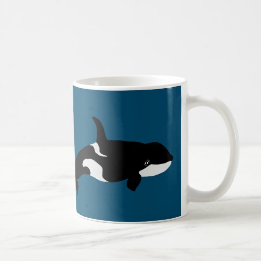 Illustratie van de Orca-walvis Cetacea Ocean Blue Koffiemok (Rechts)