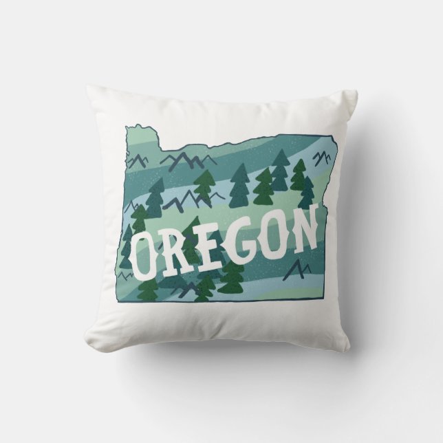 Illustratie van de Oregon State-kaart Kussen (Voorkant)