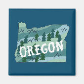 Illustratie van de Oregon State-kaart Magneet (Voorkant)