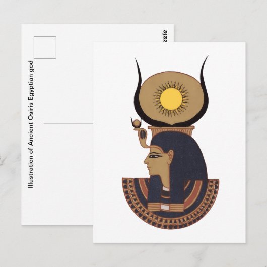 Illustratie van de oude Osiris Egyptische god Briefkaart (Voorkant / Achterkant)