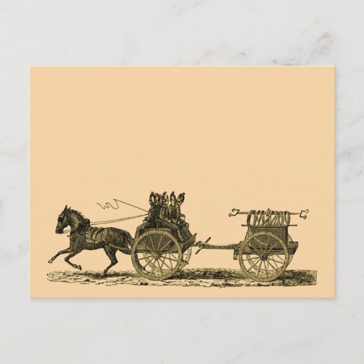 Illustratie van de -paardenbrandblusmotor briefkaart (Voorkant)