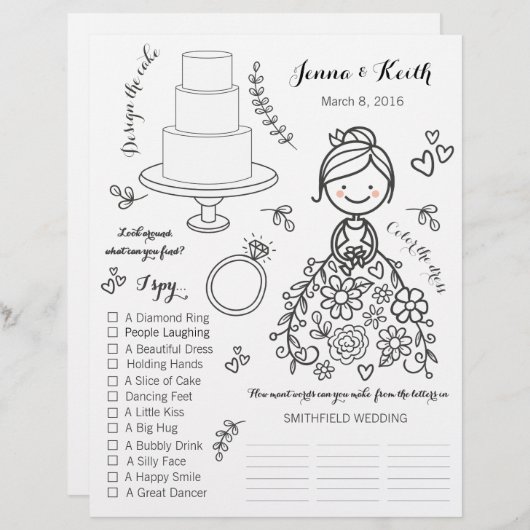 Illustratie van de pagina Activiteit Kinderen brui (Voorkant / Achterkant)