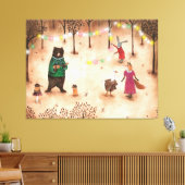 Illustratie van de partij Forest Woodland Animals Canvas Afdruk (Insitu (Woonkamer))