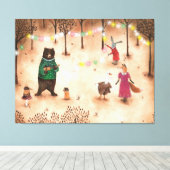 Illustratie van de partij Forest Woodland Animals Canvas Afdruk (Insitu (Houten vloer))