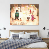 Illustratie van de partij Forest Woodland Animals Canvas Afdruk (Insitu (Slaapkamer))