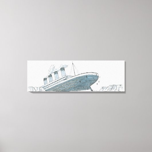 Illustratie van de passagier die onder de Titanic  Canvas Afdruk (Voorkant)