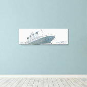 Illustratie van de passagier die onder de Titanic  Canvas Afdruk (Insitu (Houten vloer))