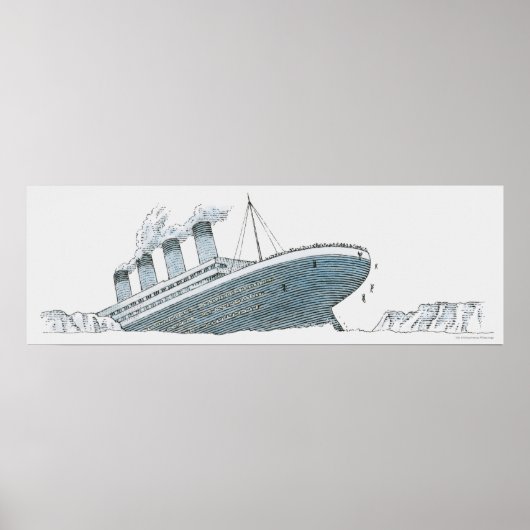 Illustratie van de passagier die onder de Titanic Poster (Voorkant)