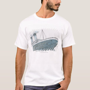Illustratie van de passagier die onder de Titanic  T-shirt