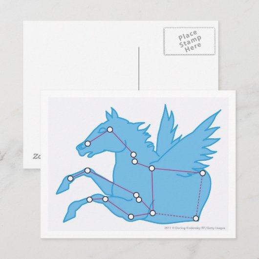 Illustratie van de Pegasus-constellatie Briefkaart (Voorkant / Achterkant)