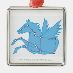 Illustratie van de Pegasus-constellatie Metalen Ornament