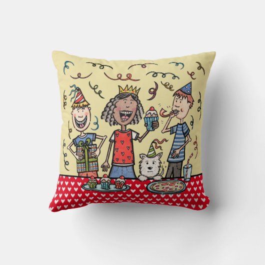 Illustratie van de persoonlijke computerpartij voo kussen (Achterkant)