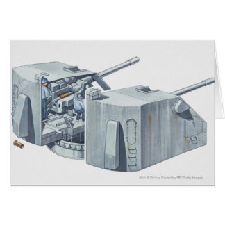 Illustratie van de pistool turret op een WW2-slags