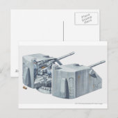 Illustratie van de pistool turret op een WW2-slags Briefkaart (Voorkant / Achterkant)