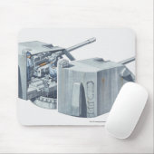 Illustratie van de pistool turret op een WW2-slags Muismat (Met muis)