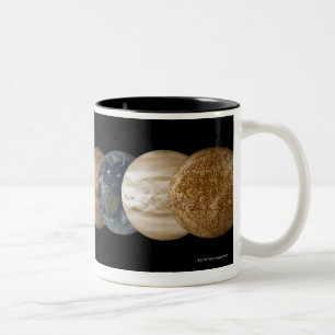 Illustratie van de Planeten in Groepering Tweekleurige Koffiemok