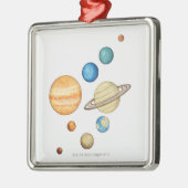 Illustratie van de planeten van het zonnestelsel metalen ornament (Links)