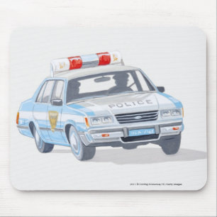 Illustratie van de politieauto met twee politieage muismat