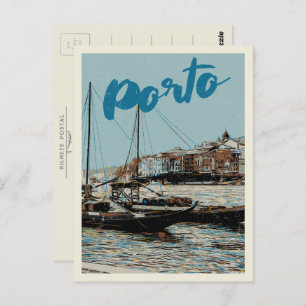 illustratie van de Porto Douro Portugal Briefkaart