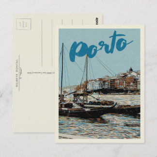 illustratie van de Porto Douro Portugal Briefkaart