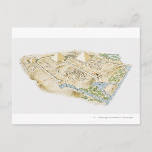 Illustratie van de Pyramides van Giza Briefkaart (Voorkant)