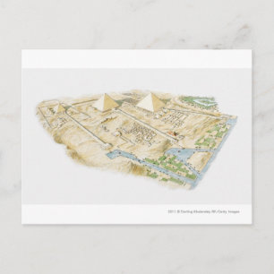 Illustratie van de Pyramides van Giza Briefkaart