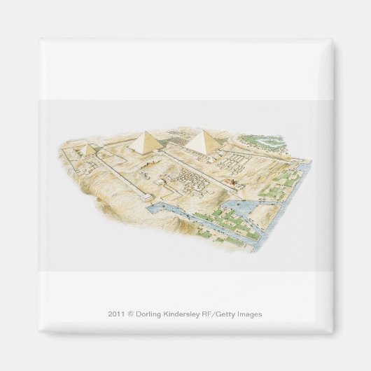 Illustratie van de Pyramides van Giza Magneet (Voorkant)