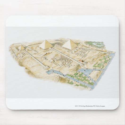 Illustratie van de Pyramides van Giza Muismat (Voorkant)