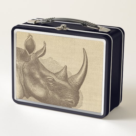 Illustratie van de  Rhino op Burlap (Voorkant)