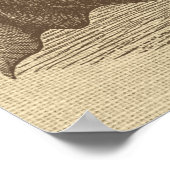 Illustratie van de  Rhino op Burlap Poster (Hoek)