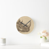 Illustratie van de  Rhino op Burlap Ronde Klok (Huis)